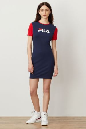 FILA Roslyn Dresses Red / White,Womens Clothing | CA.IZOUHN640